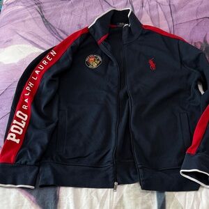 Polo by Ralph Lauren Men's Black and Red Track Jacket